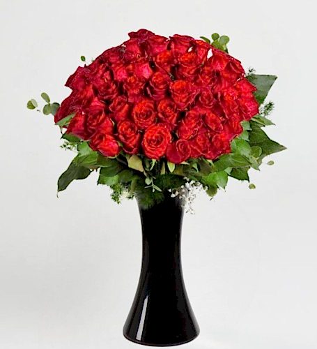 Vazoda 40 Kırmızı Gül
