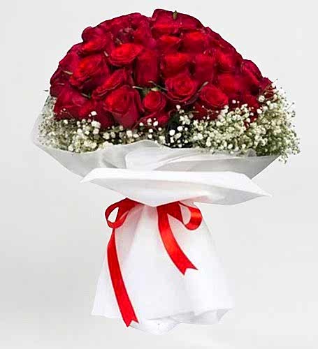 60 Kırmızı Gül Çiçek Demeti